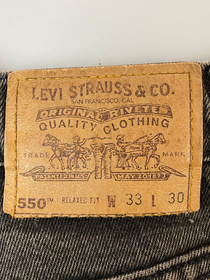 【中古品】【メンズ】 LEVI'S リーバイス 90S 550 BLACK DENIM PANTS 90年代 ブラック デニム パンツ ボトムス Gパン ジーパン 157-260804-hu-14-min サイズ：Ｗ33Ｌ30 カラー：ブラックインディゴ 万代Net店