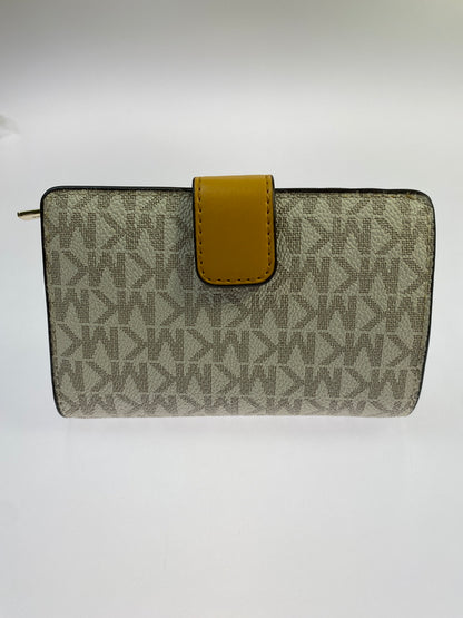 【中古品】【レディース】 MICHAEL KORS マイケルコース JET SET TRAVEL WALLET ジェットセットトラベル MKシグネチャー 二つ折り財布 200-260806-yn-24-min カラー：オフホワイト 万代Net店