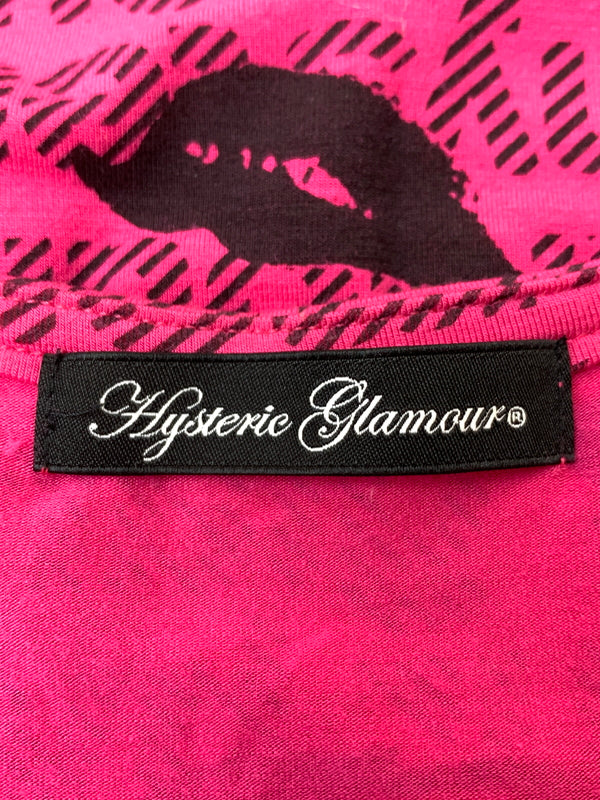 【中古品】【レディース】 HYSTERIC GLAMOUR ヒステリックグラマー LIP ONE-PIECE リップ ワンピース 0103CO03 170-260804-hu-56-min サイズ：FREE カラー：ピンク/ブラック 万代Net店