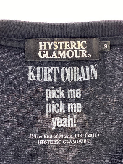 【中古品】【メンズ】 HYSTERIC GLAMOUR ヒステリックグラマー 0211CT10 KURT COBAIN TEE カートコバーンティーシャツ Tシャツ トップス 140-260805-zi-03-min サイズ：S カラー：ブラック 万代Net店