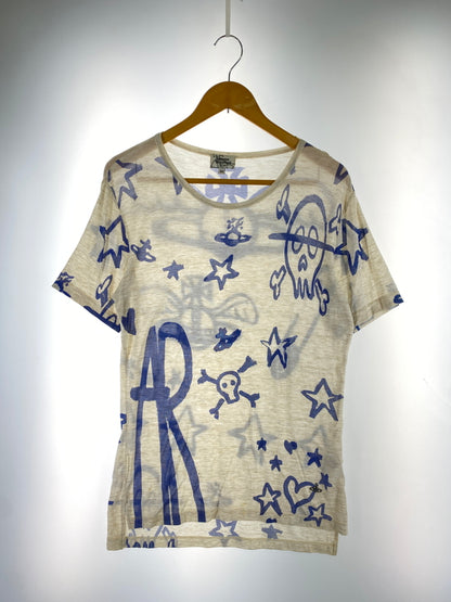 【現状渡し品】【メンズ】 VIVIENNE WESTWOOD ヴィヴィアンウエストウッド VW-M1-88062 落書き柄 TEE Tシャツ トップス 141-260805-zi-09-min サイズ：44 万代Net店