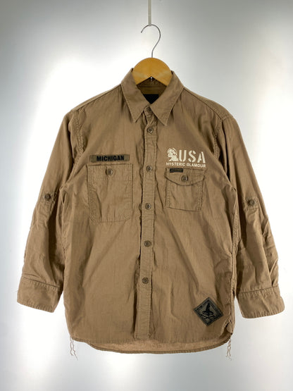 【中古品】【メンズ】 HYSTERIC GLAMOUR ヒステリックグラマー 0222AH02 MILITARY SHIRT ミリタリーシャツ 140-260805-zi-05-min サイズ：S カラー：ライトブラウン 万代Net店
