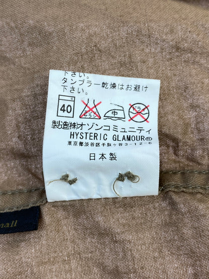 【中古品】【メンズ】 HYSTERIC GLAMOUR ヒステリックグラマー 0222AH02 MILITARY SHIRT ミリタリーシャツ 140-260805-zi-05-min サイズ：S カラー：ライトブラウン 万代Net店