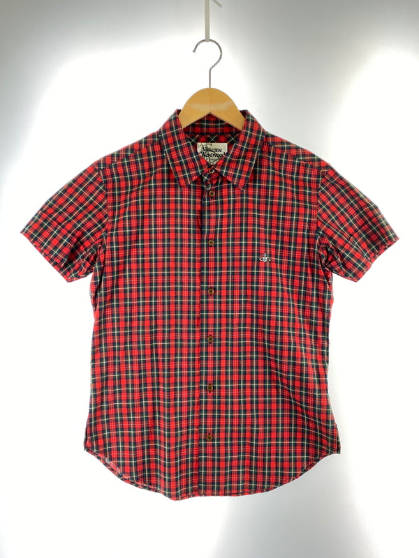 【中古品】【メンズ】 VIVIENNE WESTWOOD ヴィヴィアンウエストウッド VW-WR-82043 CHECK S S SHIRT シャツ 141-260805-zi-10-min サイズ：44 カラー：レッド/グリーン 万代Net店