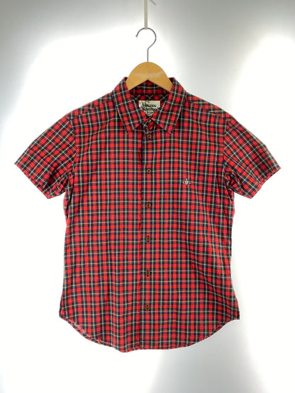 【中古品】【メンズ】 VIVIENNE WESTWOOD ヴィヴィアンウエストウッド VW-WR-82043 CHECK S S SHIRT シャツ 141-260805-zi-10-min サイズ：44 カラー：レッド/グリーン 万代Net店
