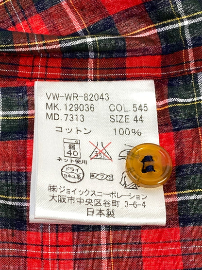 【中古品】【メンズ】 VIVIENNE WESTWOOD ヴィヴィアンウエストウッド VW-WR-82043 CHECK S S SHIRT シャツ 141-260805-zi-10-min サイズ：44 カラー：レッド/グリーン 万代Net店