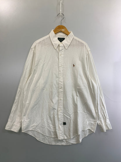 【中古品】【メンズ】 POLO COUNTRY ポロ カントリー 90'S BD SHIRT 90年代 長袖 ロングスリーブ ヴィンテージ 146-260804-hu-59-min サイズ：XL カラー：ホワイト 万代Net店