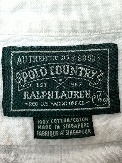 【中古品】【メンズ】 POLO COUNTRY ポロ カントリー 90'S BD SHIRT 90年代 長袖 ロングスリーブ ヴィンテージ 146-260804-hu-59-min サイズ：XL カラー：ホワイト 万代Net店
