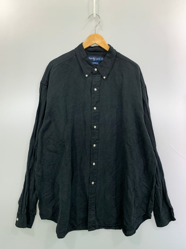 【中古品】【メンズ】 RALPH LAUREN ラルフローレン BLAKE BD SHIRT ブレイク ビーディー シャツ 長袖 ロングスリーブ 146-260804-hu-58-min サイズ：XXL カラー：ブラック 万代Net店