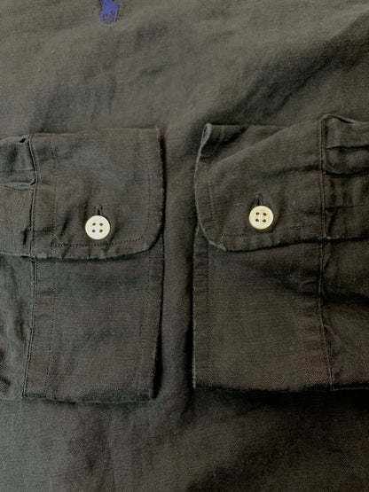 【中古品】【メンズ】 RALPH LAUREN ラルフローレン BLAKE BD SHIRT ブレイク ビーディー シャツ 長袖 ロングスリーブ 146-260804-hu-58-min サイズ：XXL カラー：ブラック 万代Net店