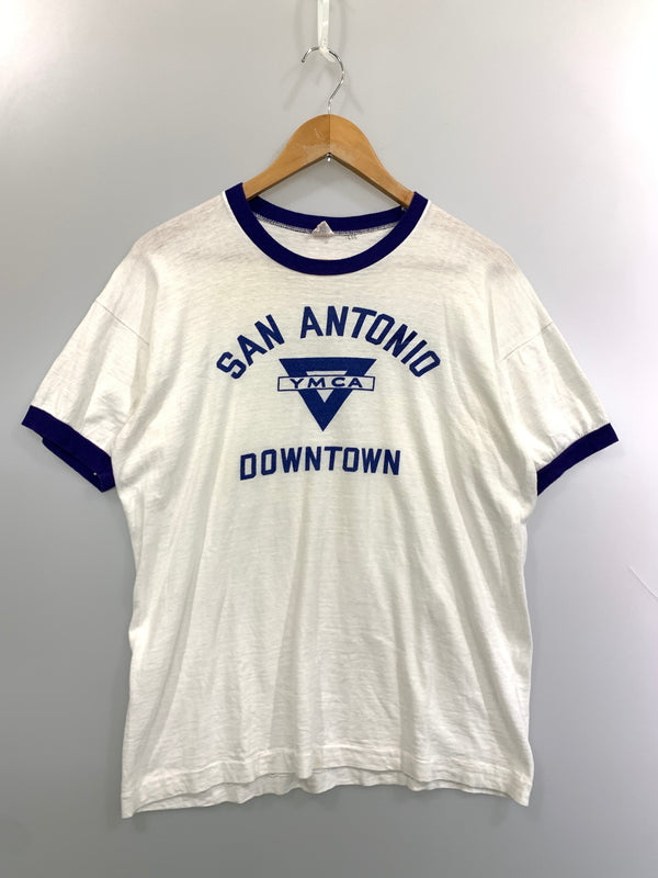 【中古品】【メンズ】 CHAMPION チャンピオン 60'S RINGER TEE 60年代 リンガー ティー 半袖 Ｔシャツ ティーシャツ ショートスリーブ 146-260804-hu-53-min サイズ：XL カラー：ホワイト/パープル 万代Net店