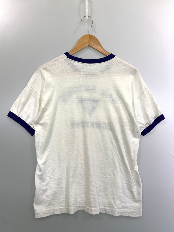 【中古品】【メンズ】 CHAMPION チャンピオン 60'S RINGER TEE 60年代 リンガー ティー 半袖 Ｔシャツ ティーシャツ ショートスリーブ 146-260804-hu-53-min サイズ：XL カラー：ホワイト/パープル 万代Net店