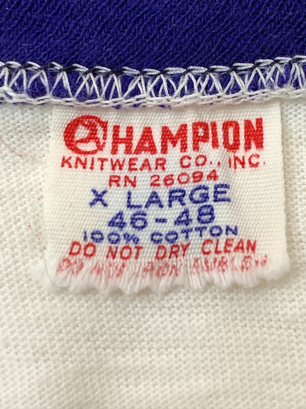 【中古品】【メンズ】 CHAMPION チャンピオン 60'S RINGER TEE 60年代 リンガー ティー 半袖 Ｔシャツ ティーシャツ ショートスリーブ 146-260804-hu-53-min サイズ：XL カラー：ホワイト/パープル 万代Net店