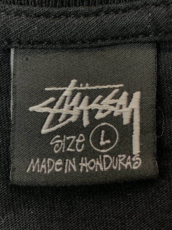 【中古品】【メンズ】 STUSSY ステューシー LOGO PRINT TEE ロゴ プリント ティー 半袖 Ｔシャツ ティーシャツ ショートスリーブ 142-260804-hu-54-min サイズ：L カラー：ブラック 万代Net店