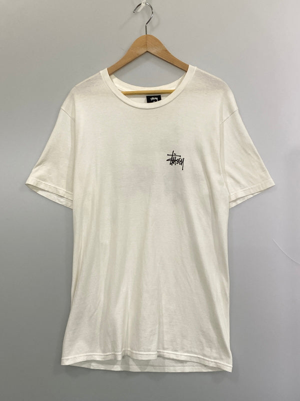 【中古品】【メンズ】 STUSSY ステューシー BASIC LOGO TEE ベーシック ロゴ ティー 半袖 Ｔシャツ ショートスリーブ 142-260804-hu-20-min サイズ：M カラー：ホワイト 万代Net店