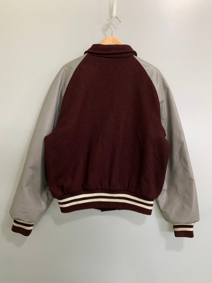 【中古品】【メンズ】 MECA SPORTSWEAR メカスポーツウェア WOOL STADIUM JACKET ウール スタジアム ジャケット スタジャン 上着 146-260811-hu-19-min サイズ：L カラー：グレー/ボルドー 万代Net店
