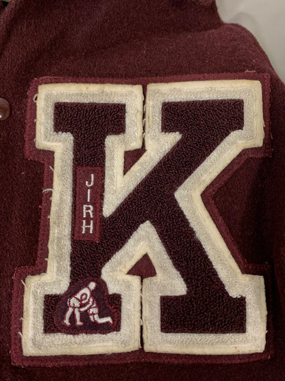 【中古品】【メンズ】 MECA SPORTSWEAR メカスポーツウェア WOOL STADIUM JACKET ウール スタジアム ジャケット スタジャン 上着 146-260811-hu-19-min サイズ：L カラー：グレー/ボルドー 万代Net店