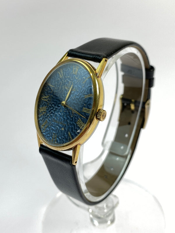 【中古品】【メンズ】 OMEGA GENEVE オメガジュネーブ 70's TEXTURED DIAL WATCH 70年代 テクスチャード ダイアル ウォッチ 腕時計 197-260806-yn-22-min カラー：ベルト：ブラック/文字盤：ネイビー 万代Net店