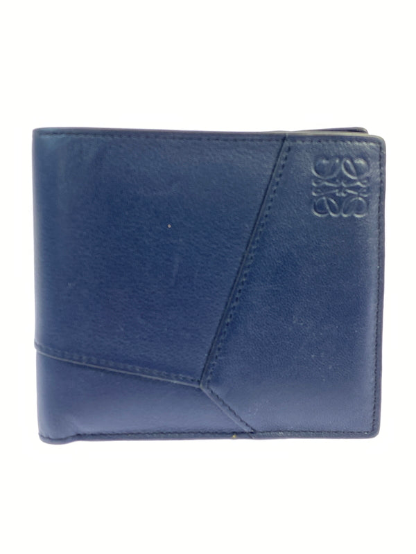 【現状渡し品】【メンズ/レディース】 LOEWE ロエベ PUZZLE FDGE BIFOLD COIN WALLET パズル バイフォールド コインウォレット 二つ折り財布 181-260806-yn-11-min カラー：ネイビー 万代Net店