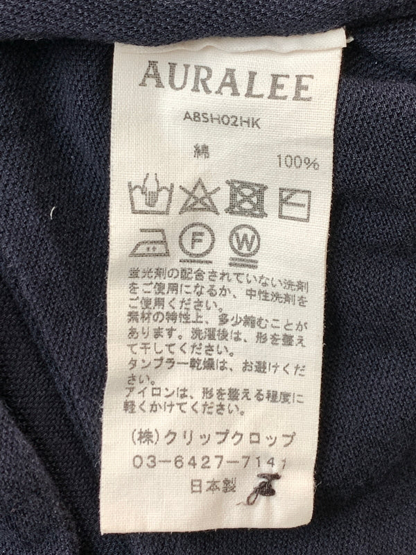 【中古品】【メンズ】 AURALEE オーラリー HIGH GAUGE PIQUE DOUBLE CLOTH HENLEY NECK ハイゲージ ピケ ダブルクロス ヘンリーネック A8SH02HK 半袖 ショートスリーブ ティーシャツ Tシャツ 140-260804-hu-57-min サイズ：4 カラー：ネイビー 万代Net店