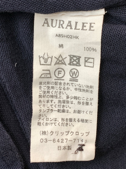 【中古品】【メンズ】 AURALEE オーラリー HIGH GAUGE PIQUE DOUBLE CLOTH HENLEY NECK ハイゲージ ピケ ダブルクロス ヘンリーネック A8SH02HK 半袖 ショートスリーブ ティーシャツ Tシャツ 140-260804-hu-57-min サイズ：4 カラー：ネイビー 万代Net店