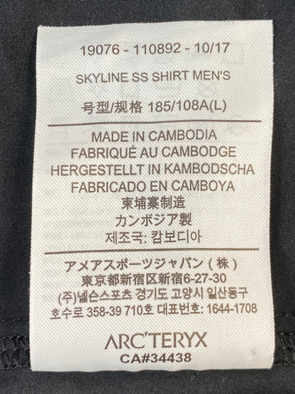 【中古品】【メンズ】 ARC'TERYX アークテリクス スカイラインシャツ 19076-110892 半袖 シャツ ショートスリーブ 144-260804-hu-08-min サイズ：L カラー：ブラック 万代Net店