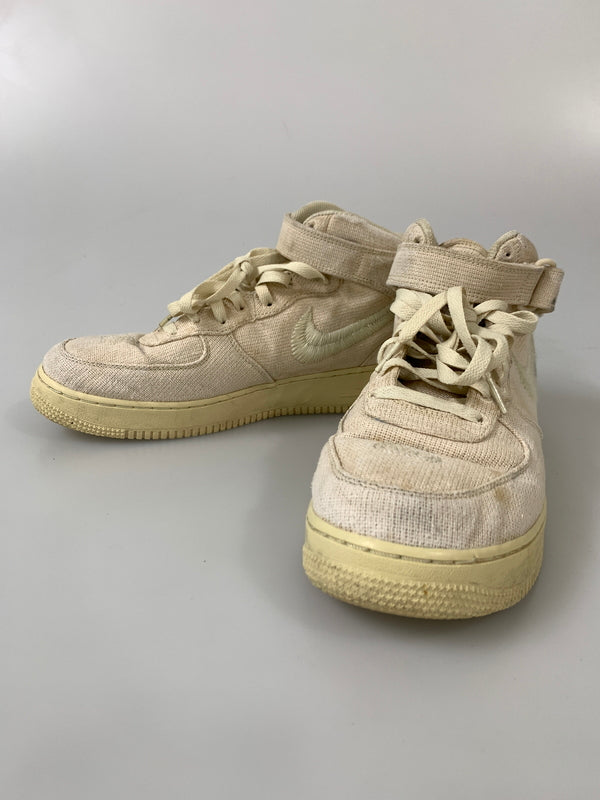 【現状渡し品】【メンズ】 NIKE ナイキ AIR FORCE 1 07 MID SP STUSSY DJ7841-200 エア フォース 1 ミッド スペシャル ステューシー スニーカー 靴 160-260804-yn-25-min サイズ：29.5cm US11.5 カラー：FOSSIL/FOSSIL-FOSSIL 万代Net店