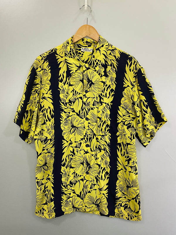 【中古品】【メンズ】 SUNSURF サンサーフ RAYON ALOHA SHIRT レーヨンアロハシャツ M32859 半袖シャツ 145-260813-ta-15-min サイズ：L 16-16 1/2 カラー：イエロー/ブラック 万代Net店
