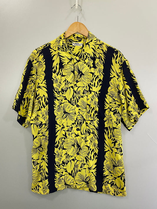 【中古品】【メンズ】 SUNSURF サンサーフ RAYON ALOHA SHIRT レーヨンアロハシャツ M32859 半袖シャツ 145-260813-ta-15-min サイズ：L 16-16 1/2 カラー：イエロー/ブラック 万代Net店