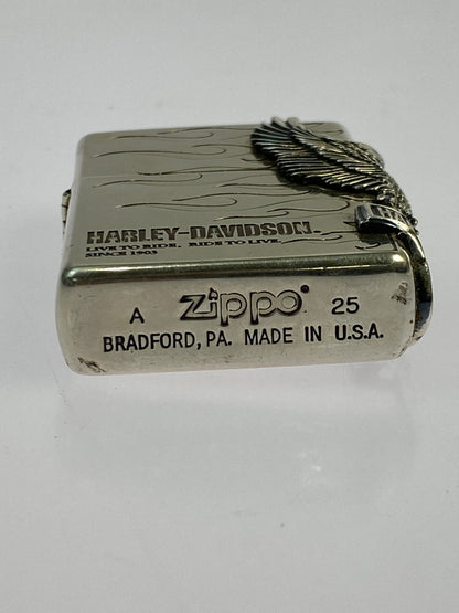【中古品】【メンズ/レディース】 ZIPPO ジッポ HARLEY-DAVIDSON USA製 25年1月製造 ハーレーダビッドソン オイルライター アメリカ製 206-260809-em-32-min カラー：シルバー 万代Net店