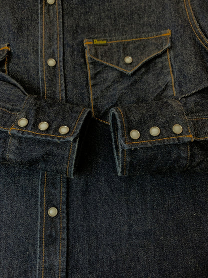 【中古品】【メンズ】 STUDIO D’ARTISAN ステュディオダルチザン DENIM WESTERN SHIRT D5571 デニム ウエスタンシャツ 長袖シャツ トップス 145-260804-yn-37-min サイズ：44 カラー：インディゴ 万代Net店