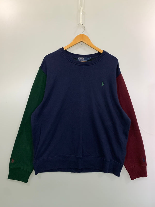 【中古品】【メンズ】 POLO by RALPH LAUREN ポロバイラルフローレン BEAMS LIMITED EDITION SWEATSHIRT トレーナー スウェット ロングスリーブ 長袖 147-260804-hu-46-min サイズ：XL カラー：ネイビー/グリーン/ボルドー 万代Net店