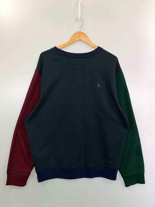 【中古品】【メンズ】 POLO by RALPH LAUREN ポロバイラルフローレン BEAMS LIMITED EDITION SWEATSHIRT トレーナー スウェット ロングスリーブ 長袖 147-260804-hu-46-min サイズ：XL カラー：ネイビー/グリーン/ボルドー 万代Net店