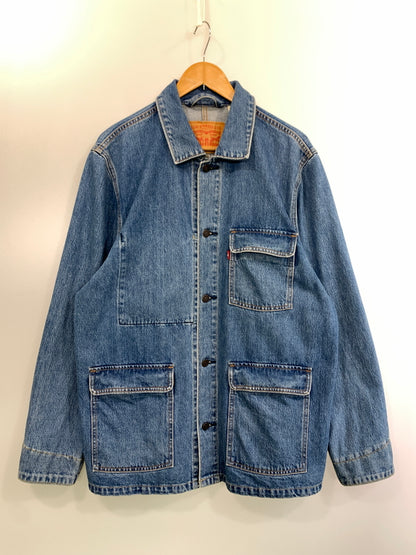 【中古品】【メンズ】 LEVI'S リーバイス DENIM COVERALL A0744-0000 デニム カバーオール 上着 アウター ワークジャケット 147-260804-hu-51-min サイズ：M カラー：ブルーインディゴ 万代Net店