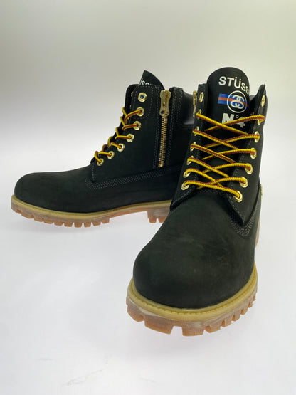【中古品】【メンズ】 STUSSY ステューシー × TIMBERLAND ティンバーランド 6 INCH PREMIUM BOOTS SIDE ZIP プレミアム ブーツ サイドジップ 164-260805-zi-22-min サイズ：26.5cm カラー：ブラック 万代Net店