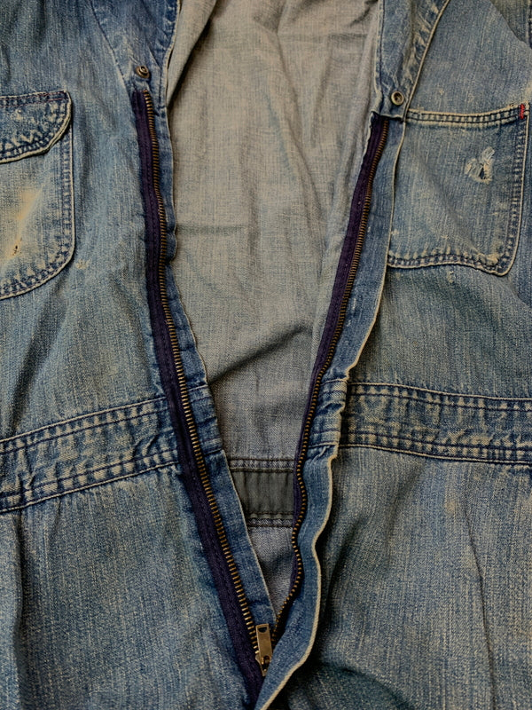 【現状渡し品】【メンズ】 WRANGLER ラングラー 60-70's DENIM ALL-IN-ONE 60-70年代 デニム オールインワン つなぎ 157-260804-yn-36-min サイズ：46 REGULAR カラー：インディゴ 万代Net店