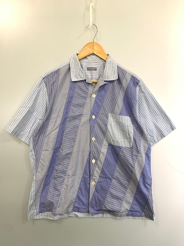 【中古品】【メンズ】 COMME DES GARCONS コムデギャルソンオム OPEN COLLAR S S SHIRT オープン カラーシャツ HB-020500 半袖 ショートスリーブ 140-260804-hu-49-min カラー：ブルー系 万代Net店