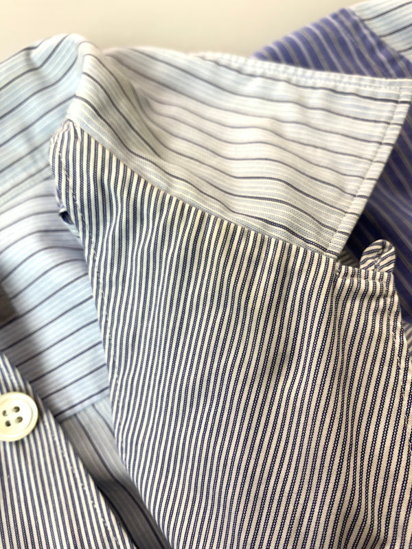 【中古品】【メンズ】 COMME DES GARCONS コムデギャルソンオム OPEN COLLAR S S SHIRT オープン カラーシャツ HB-020500 半袖 ショートスリーブ 140-260804-hu-49-min カラー：ブルー系 万代Net店