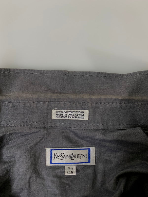 【現状渡し品】【メンズ】 YVES SAINT LAURENT イヴ・サンローラン L/S SHIRT ロングスリーブ シャツ メンズ トップス 長袖シャツ 141-260809-em-55-min サイズ：16 1/2 カラー：グレー 万代Net店