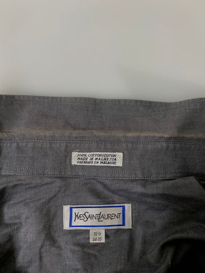 【現状渡し品】【メンズ】 YVES SAINT LAURENT イヴ・サンローラン L/S SHIRT ロングスリーブ シャツ メンズ トップス 長袖シャツ 141-260809-em-55-min サイズ：16 1/2 カラー：グレー 万代Net店