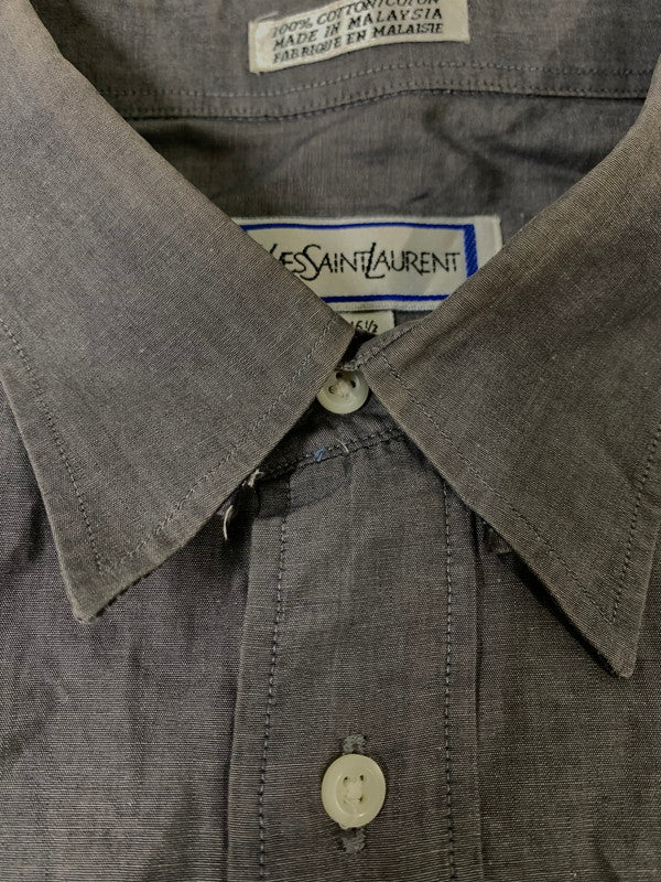 【現状渡し品】【メンズ】 YVES SAINT LAURENT イヴ・サンローラン L/S SHIRT ロングスリーブ シャツ メンズ トップス 長袖シャツ 141-260809-em-55-min サイズ：16 1/2 カラー：グレー 万代Net店