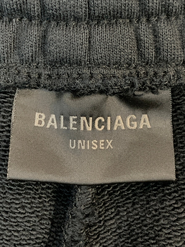 【中古品】【メンズ】 BALENCIAGA バレンシアガ 24SS DISTRESSED CROPPED SWEATPANTS 783401 TQVB2 ディストレスト クロップド スウェットパンツ ボトムス 152-260806-yn-09-min サイズ：XXS カラー：ブラック 万代Net店