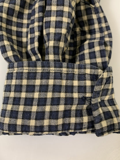 【中古品】【メンズ】 RALPH LAUREN ラルフローレン 90S LS BD CHECK SHIRT 90年代 チェックシャツ 長袖 ロングスリーブ 146-260812-hu-23-min サイズ：L カラー：ネイビー/ベージュ（チェック） 万代Net店