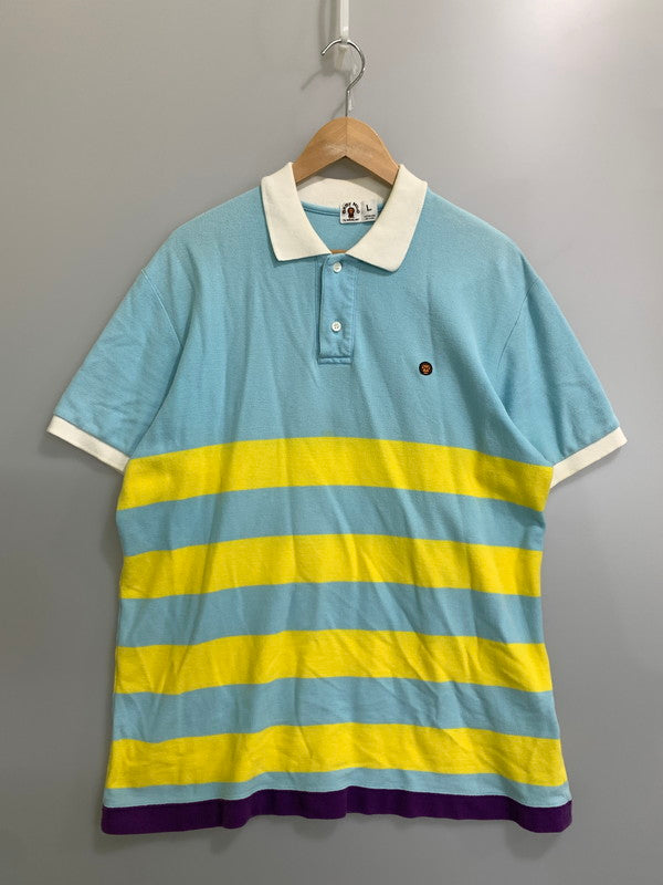 【中古品】【メンズ】 A BATHING APE アベイシングエイプ SS POLO SHIRT BABY MILO 半袖 ポロシャツ メンズ トップス 142-260809-em-42-min サイズ：L カラー：ライトブルー/イエロー/ホワイト 万代Net店