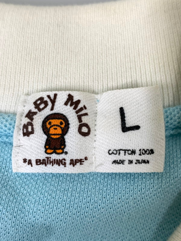 【中古品】【メンズ】 A BATHING APE アベイシングエイプ SS POLO SHIRT BABY MILO 半袖 ポロシャツ メンズ トップス 142-260809-em-42-min サイズ：L カラー：ライトブルー/イエロー/ホワイト 万代Net店