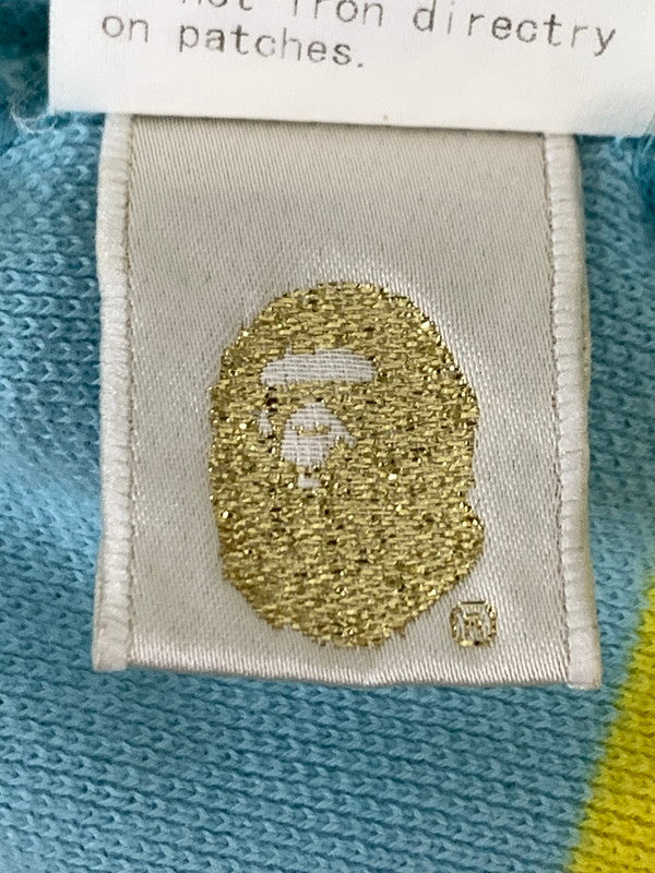 【中古品】【メンズ】 A BATHING APE アベイシングエイプ SS POLO SHIRT BABY MILO 半袖 ポロシャツ メンズ トップス 142-260809-em-42-min サイズ：L カラー：ライトブルー/イエロー/ホワイト 万代Net店