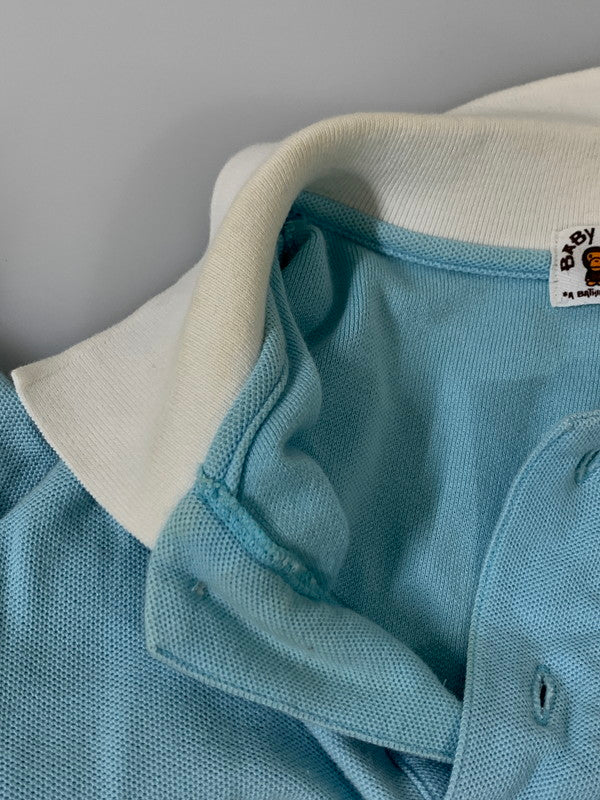 【中古品】【メンズ】 A BATHING APE アベイシングエイプ SS POLO SHIRT BABY MILO 半袖 ポロシャツ メンズ トップス 142-260809-em-42-min サイズ：L カラー：ライトブルー/イエロー/ホワイト 万代Net店