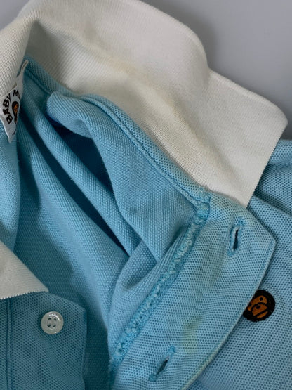 【中古品】【メンズ】 A BATHING APE アベイシングエイプ SS POLO SHIRT BABY MILO 半袖 ポロシャツ メンズ トップス 142-260809-em-42-min サイズ：L カラー：ライトブルー/イエロー/ホワイト 万代Net店