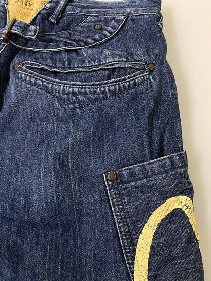 【中古品】【メンズ】 EVISU エヴィス YAMANE ヤマネ シンチバッグ デニム ショーツ デニムパンツ ボトムス 156-260807-jt-18-min サイズ：33 × 36 カラー：インディゴ 万代Net店