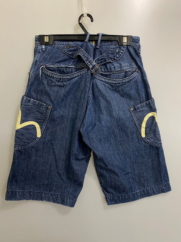 【中古品】【メンズ】 EVISU エヴィス YAMANE ヤマネ シンチバッグ デニム ショーツ デニムパンツ ボトムス 156-260807-jt-18-min サイズ：33 × 36 カラー：インディゴ 万代Net店